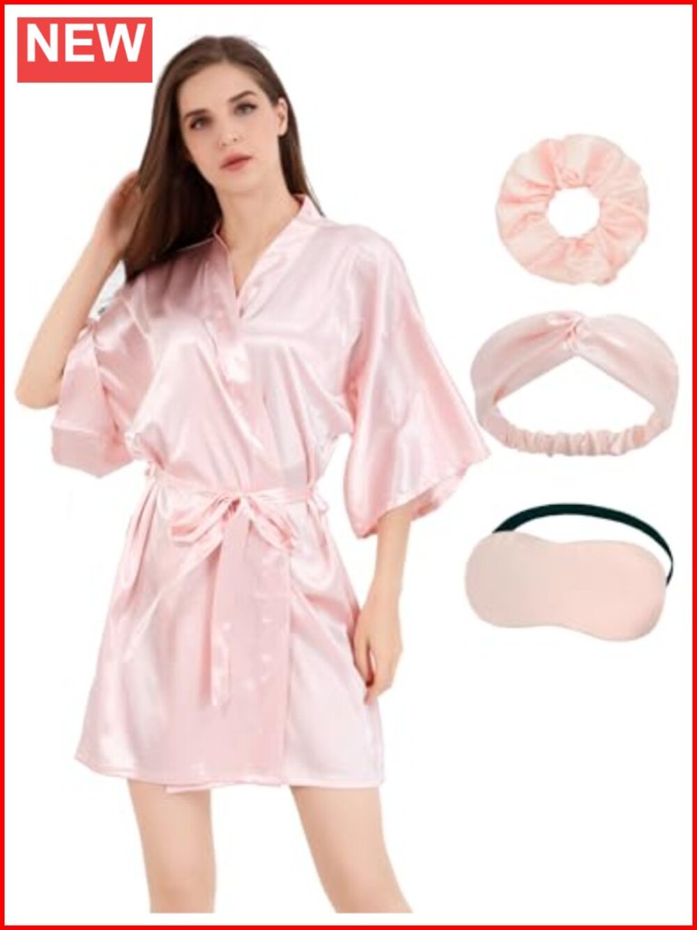 Silky Satin Kimono Robe Short Getting Ready Bridal Party Sleepwear